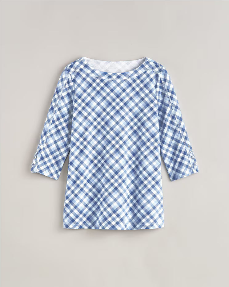 BLAIR Women's Tops Three-Quarter Sleeve Criss-Cross Sailor Top (Petite) - x4
