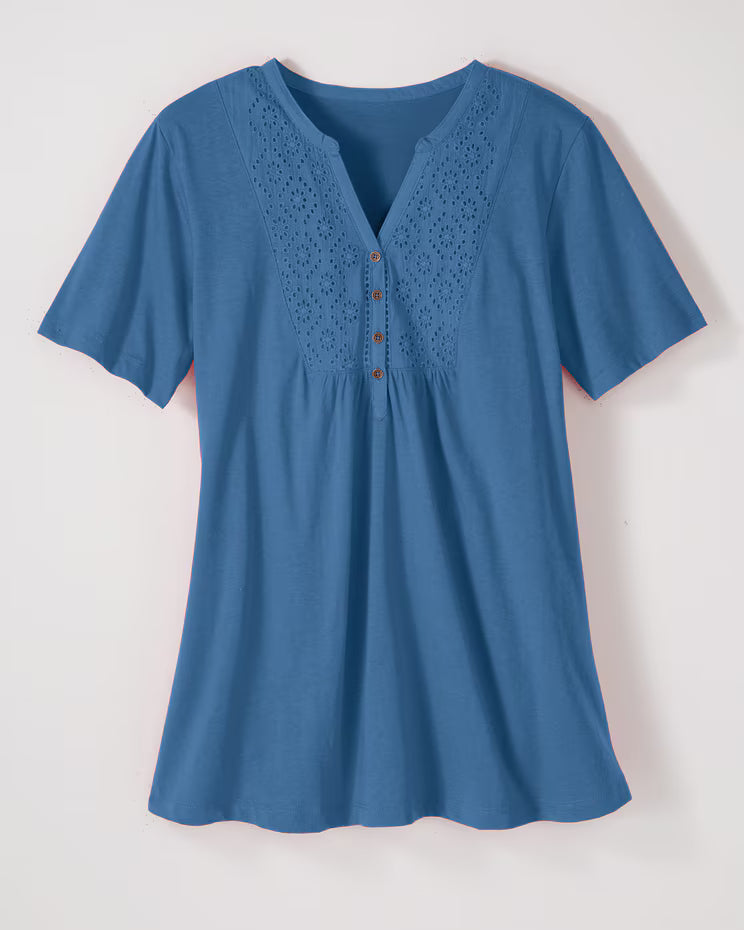 BLAIR Haband Women’s Eyelet Henley Knit Tunic 1 (Petite) - x4