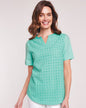 BLAIR Women's Tops Mixed Media Eyelet Top 1 (Misses)