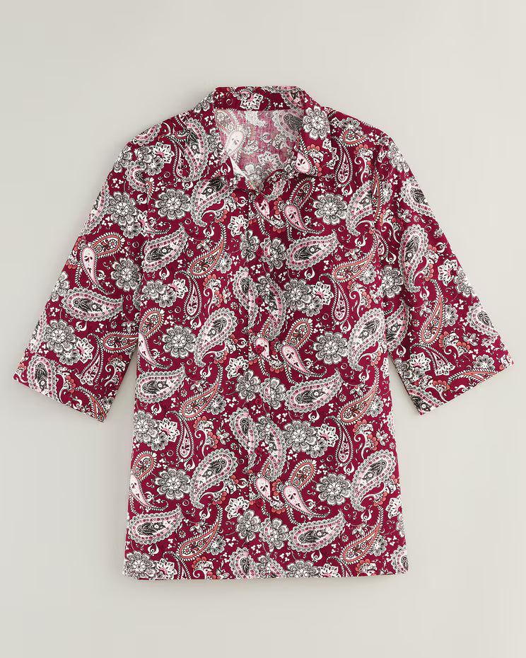 BLAIR Haband Women's Printed 3/4-Sleeve Poplin Wonder Blouse 1 (Misses) - x4