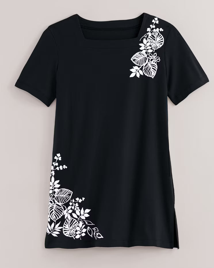BLAIR Women's Short-Sleeve Square-Neck Anytime Tunic (Women Plus) - x3