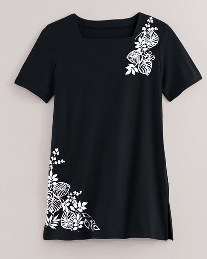 BLAIR Women's Short-Sleeve Square-Neck Anytime Tunic (Women Plus) - x3