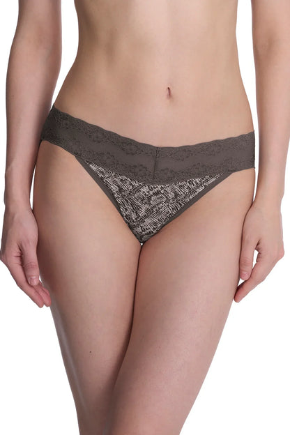 Natori Bliss Perfection One-Size V-Kini - Chrome Python Print (x2)