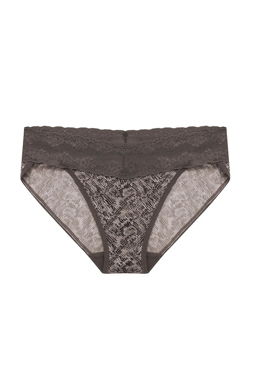 Natori Bliss Perfection One-Size V-Kini - Chrome Python Print (x2)