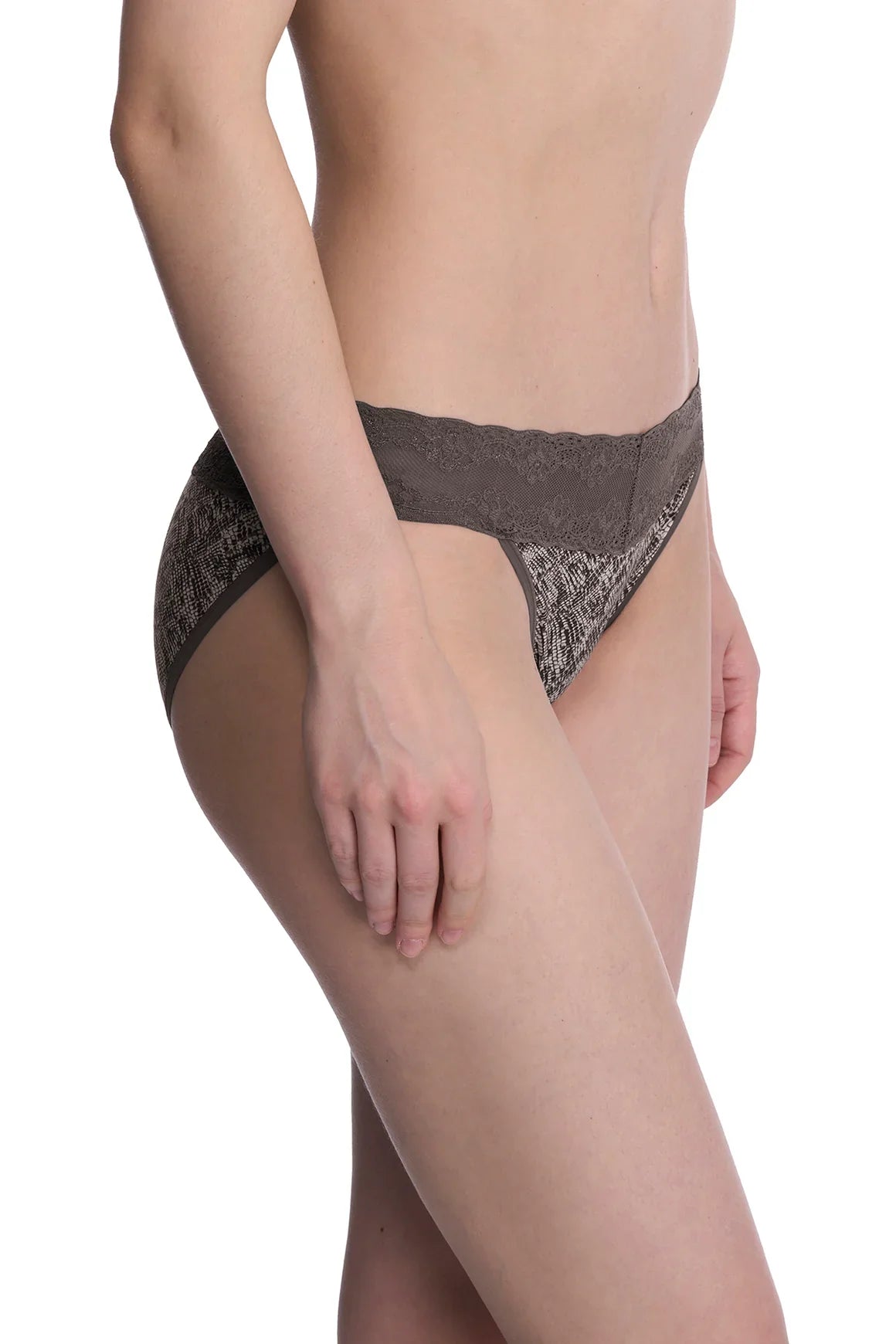 Natori Bliss Perfection One-Size V-Kini - Chrome Python Print (x2)