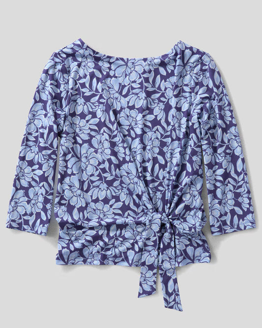 BLAIR Women’s Top Trailing Floral Side-Tie Knit Top (Misses) - x2