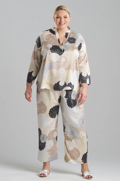 Natori Botanic Melody Satin Long Sleeve PJ - Velvet Mink
