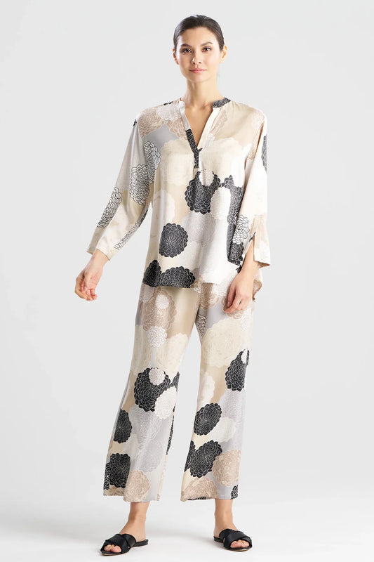 Natori Botanic Melody Satin Long Sleeve PJ - Velvet Mink