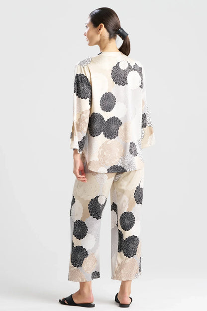 Natori Botanic Melody Satin Long Sleeve PJ - Velvet Mink