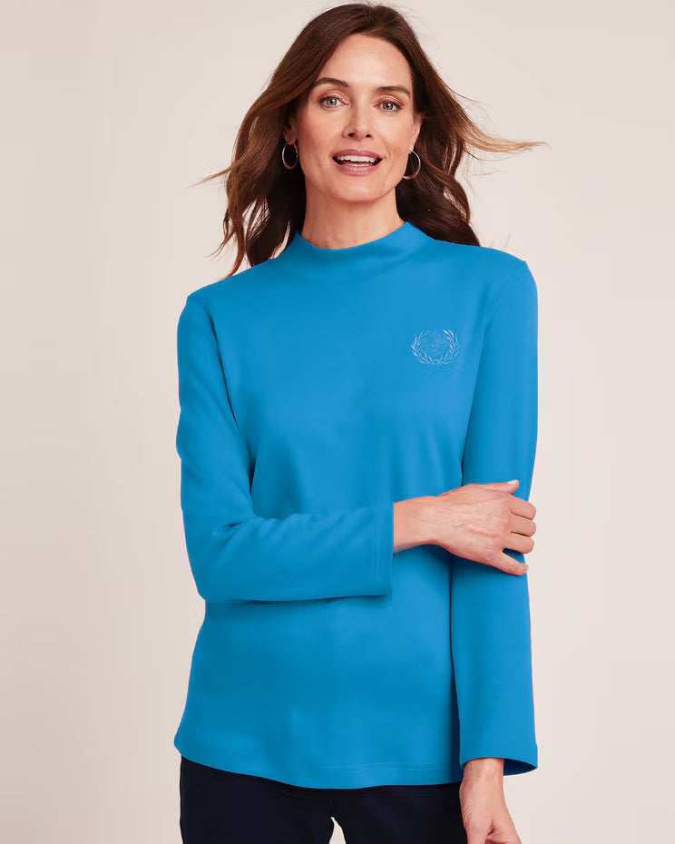 BLAIR Women's Tops Essential Knit Long Sleeve Mock Top 1 (Petite) - x5