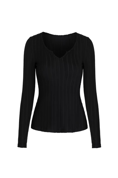 Cupshe Onyx Split Neck Long Sleeve Tee (x2)