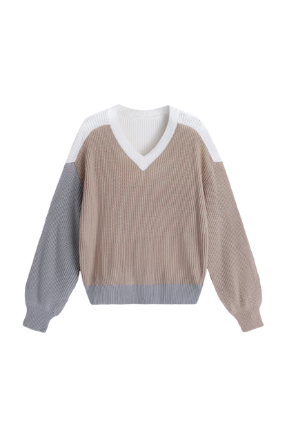 Cupshe Cooler Daze Colorblock V-Neck Sweater (x2)