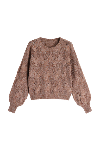 Cupshe Chevron Stitching Marled Knit Sweater (x2)