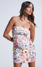 Showpo Wren Mini Dress - Strapless Bodycon Garden Flowers Dress