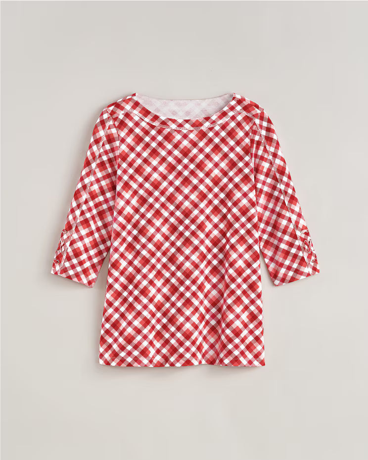 BLAIR Women's Tops Three-Quarter Sleeve Criss-Cross Sailor Top (Petite) - x4