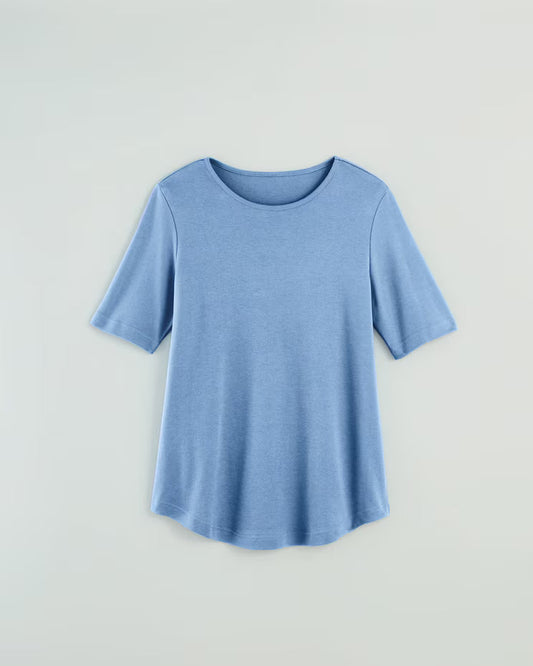 BLAIR Women's Tops Essential Knit Elbow-Sleeve Curved-Hem Tunic (Misses) - x4