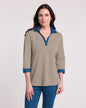 BLAIR Women’s Top Essential Knit DenimLite Trim Knit Polo (Misses) - x2