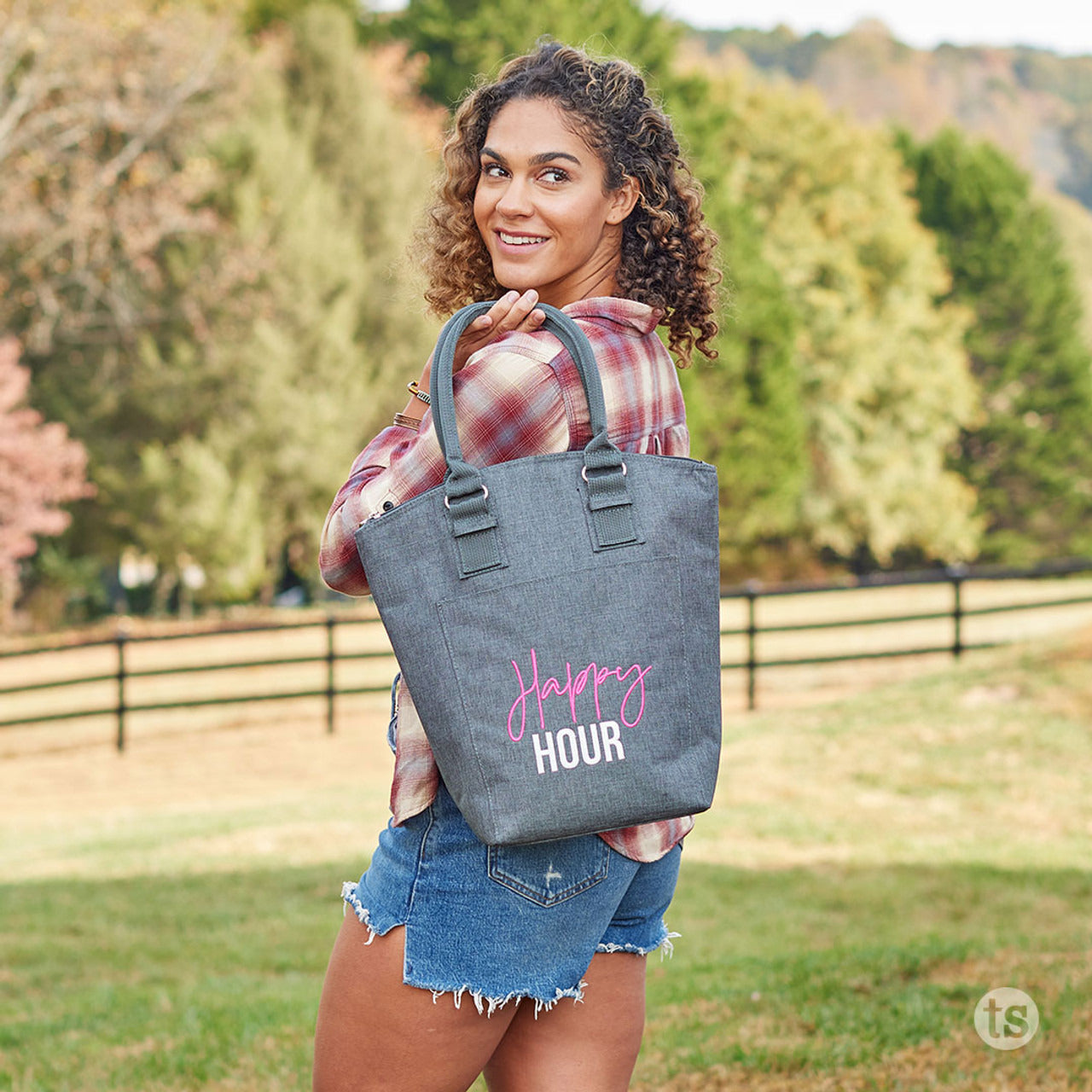 Tastefully Simple Cool Tote – Charcoal Canvas