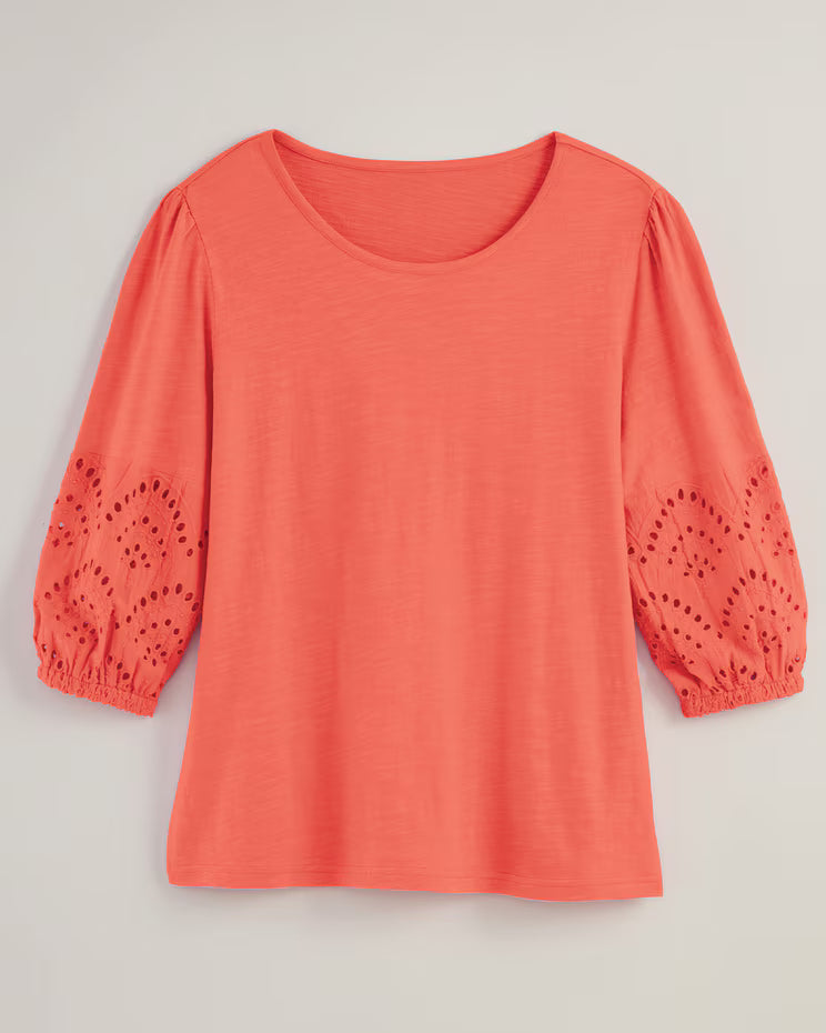 BLAIR Women's Tops Eyelet Textured Slub Knit Top (Misses) - x3