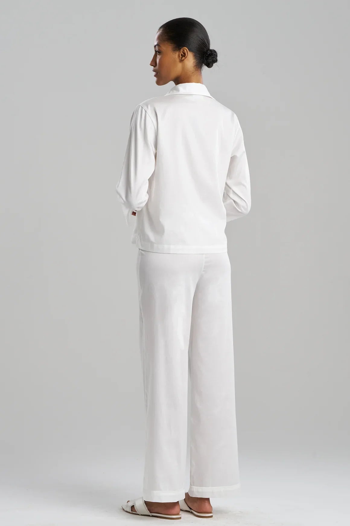 NATORI Cotton Sateen Embroidered Essentials Notch PJ