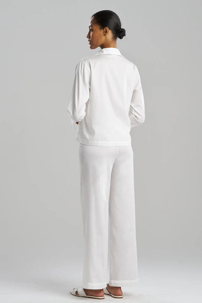 NATORI Cotton Sateen Embroidered Essentials Notch PJ