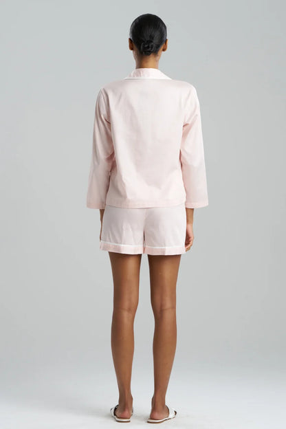 NATORI Cotton Sateen Embroidered Essentials Notch Shorts PJ