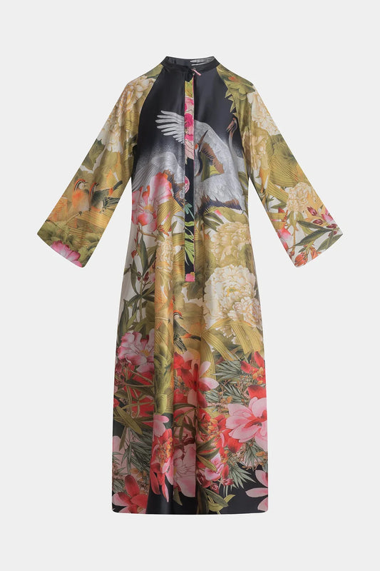 NATORI Crane Zip Caftan