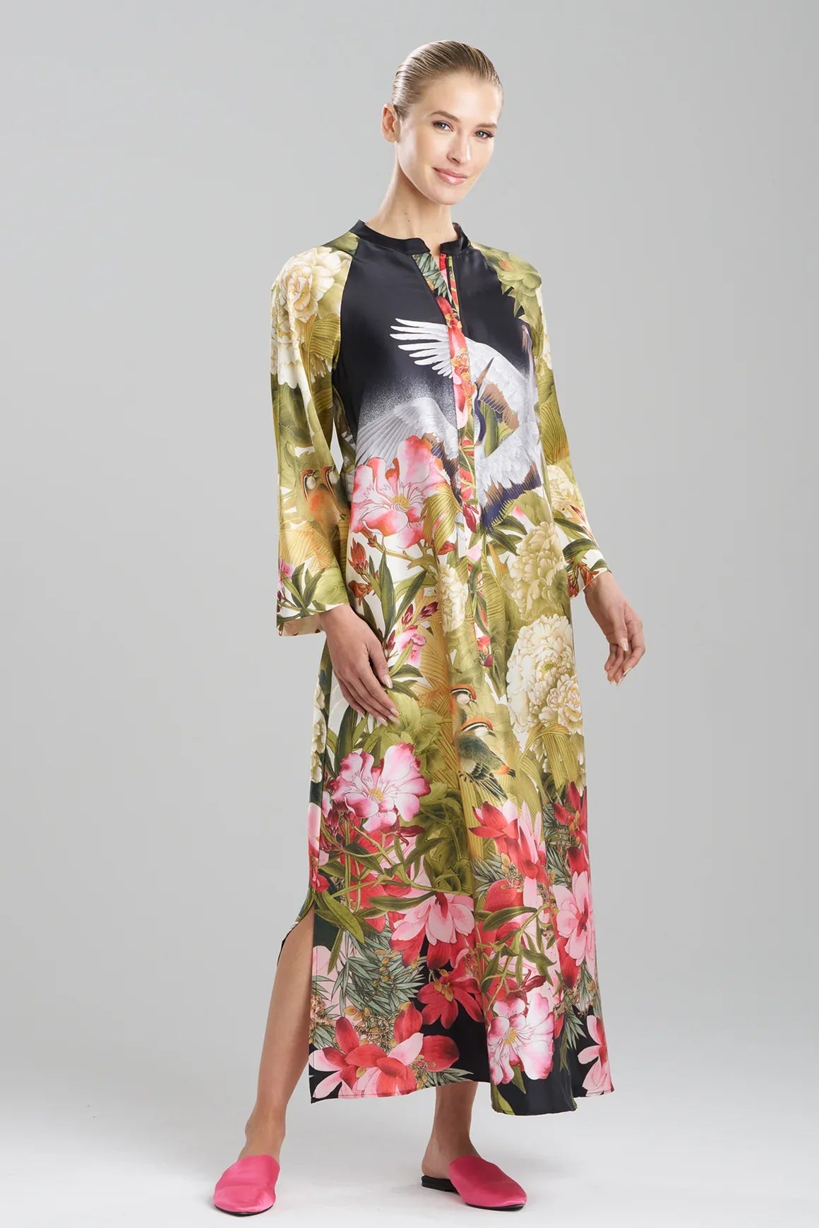 NATORI Crane Zip Caftan