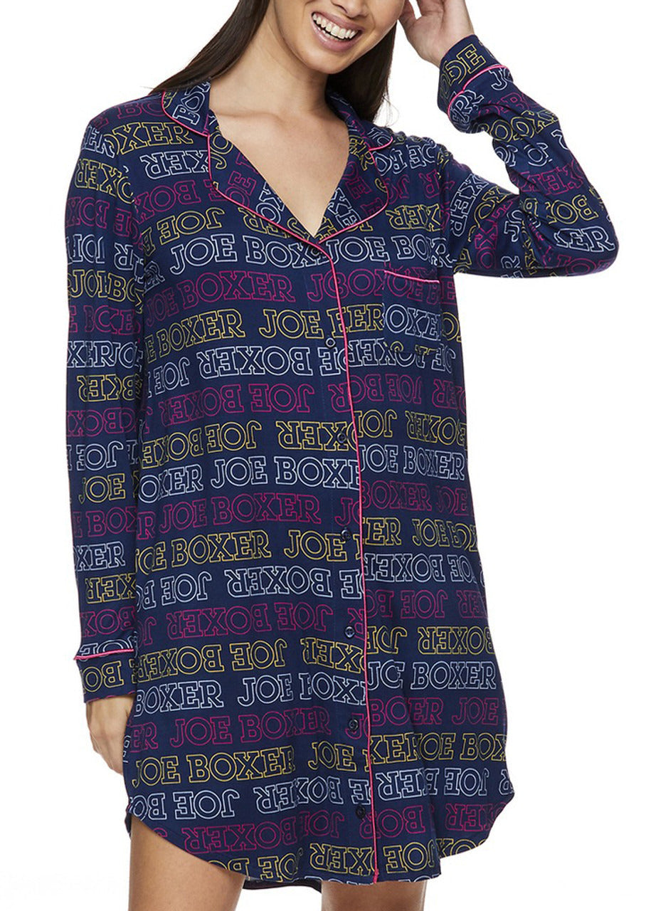 Joe Boxer Women's Block Logo Print Dorm Shirt