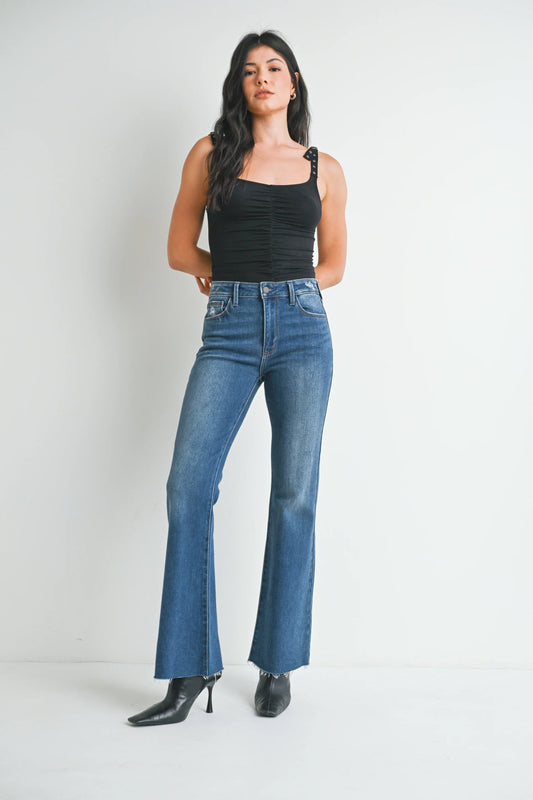 Ruby & Jenna Women's Just Black- Flare With Hem Detail