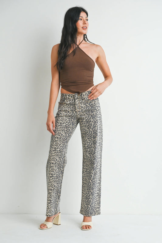 Ruby & Jenna Women's Just Black - Low Rise Relaxed Straight Leg