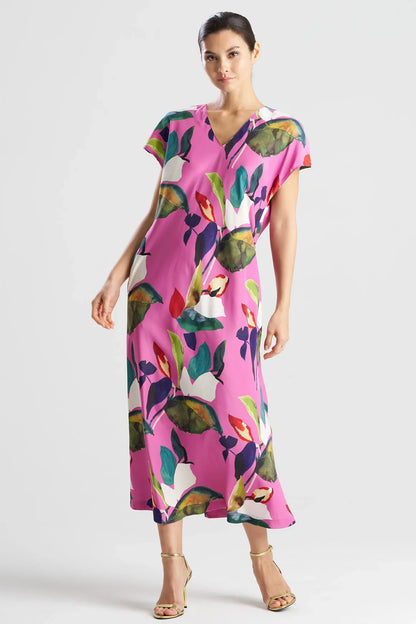 NATORI Daido Short Sleeve Caftan - Magenta