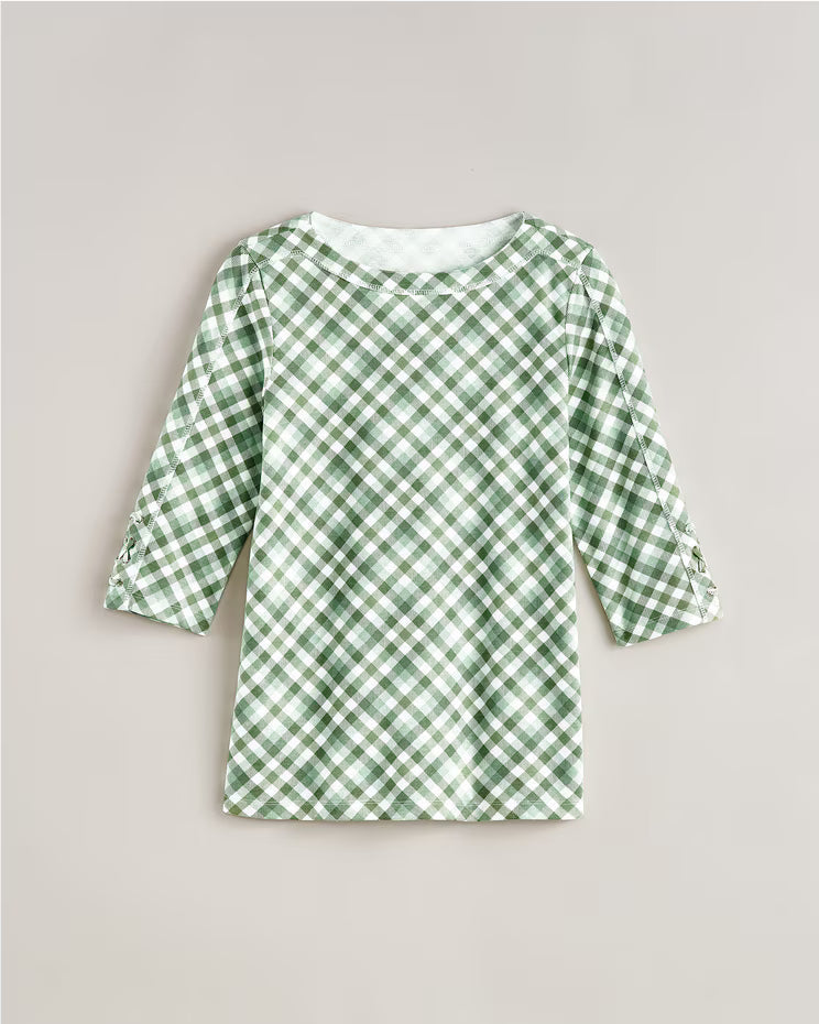 BLAIR Women's Tops Three-Quarter Sleeve Criss-Cross Sailor Top (Petite) - x4