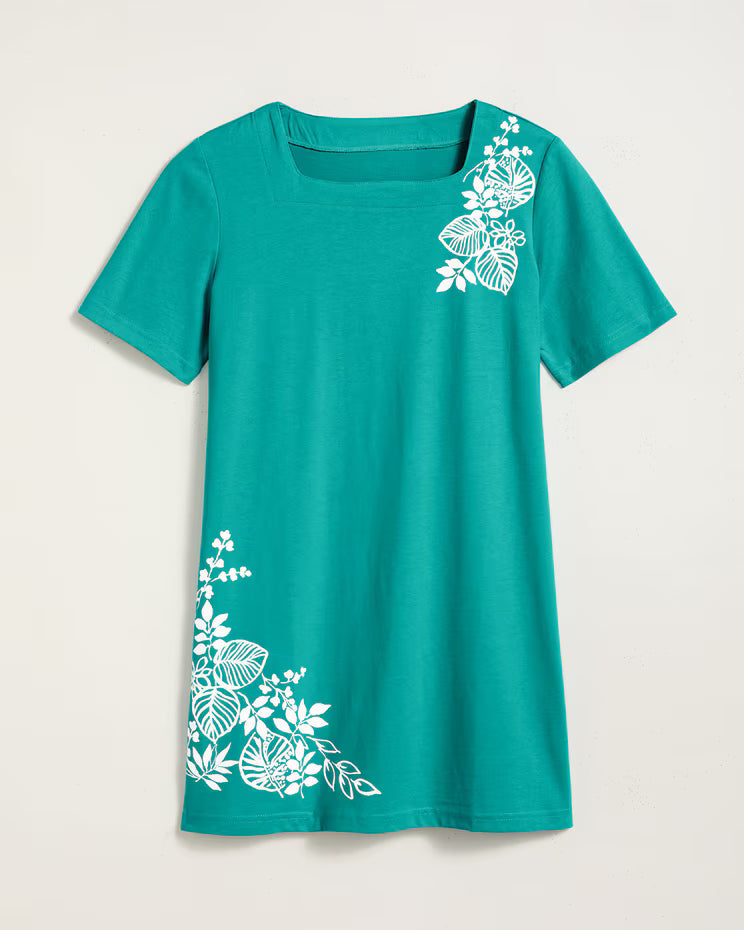 BLAIR Women's Short-Sleeve Square-Neck Anytime Tunic (Misses) - x3