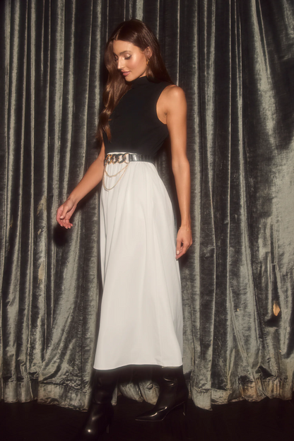 Cupshe Black High Neck Tank & White Skirt Maxi Dress (x2)