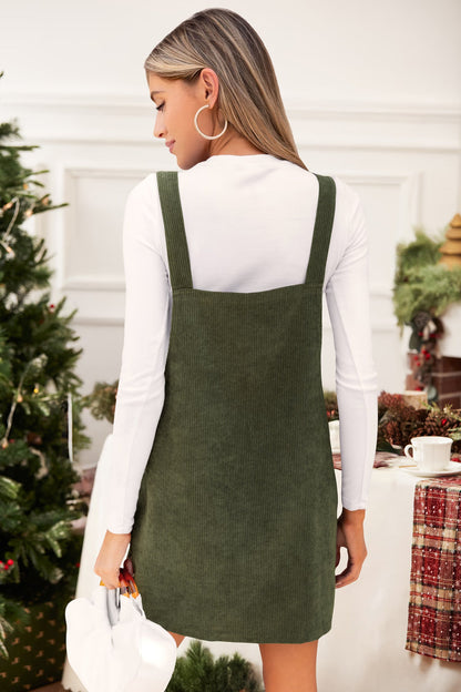 Cupshe Olive Corduroy Square Neck Skirtalls (x2)