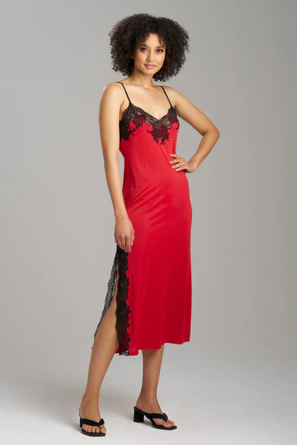 NATORI Enchant Lace Slit Slip Dress 2