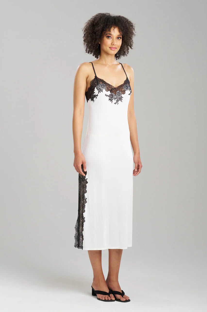 NATORI Enchant Lace Slit Slip Dress 1