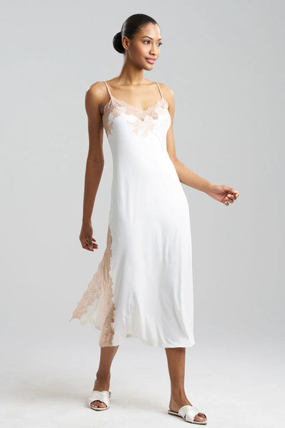 NATORI Enchant Lace Slit Slip Dress 1