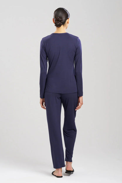 Natori Feathers Essentials Lenzing Ecovero Viscose Lace Applique PJ - Night Blue