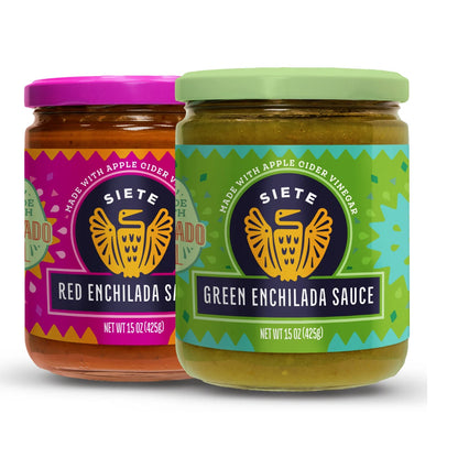 Siete Foods Enchilada Sauce Mix Pack: 2 Red, 2 Green