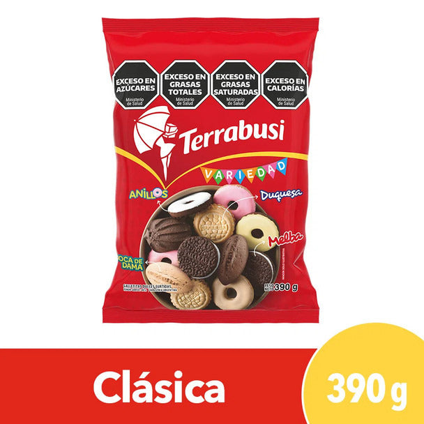 Pampa Direct Galletitas Terrabusi Variedad Assorted Cookies Boca de Dama, Duquesa, Anillos & Melba, 390 g / 13.75 oz bag
