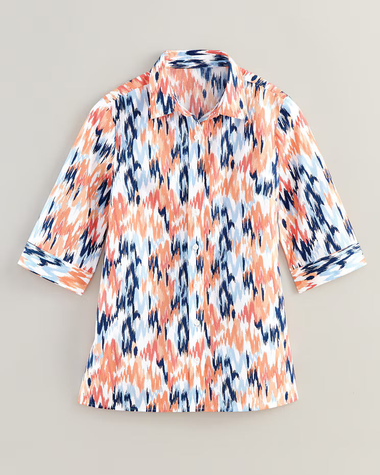 BLAIR Haband Women's Printed 3/4-Sleeve Poplin Wonder Blouse 1 (Misses) - x4