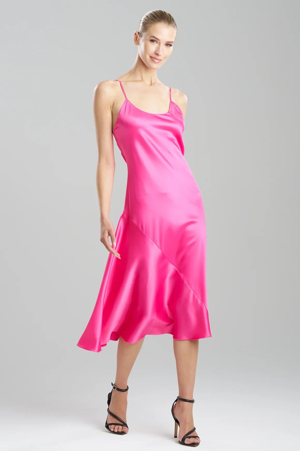 Natori Glamour Scoop Neck Slip Dress - French Fuchsia