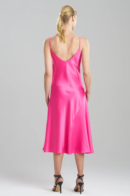 Natori Glamour Scoop Neck Slip Dress - French Fuchsia
