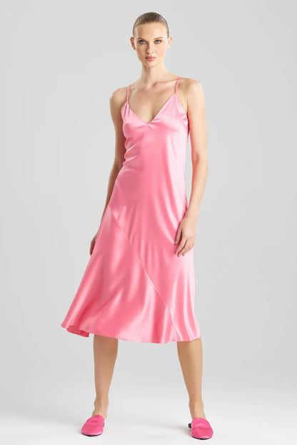 Natori Glamour V-Neck Slip Dress - Flamingo