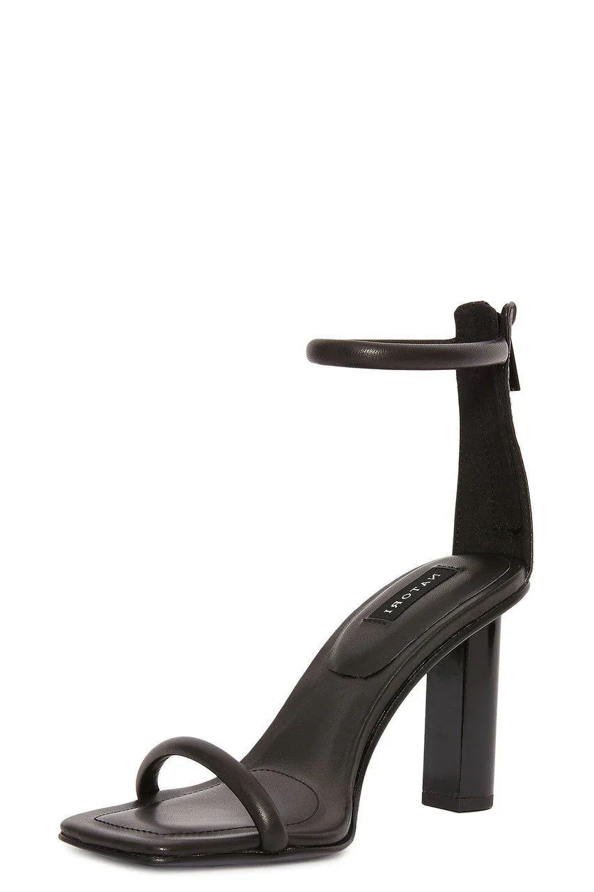 Natori Glow Nappa Leather Block Heel Sandal - Black