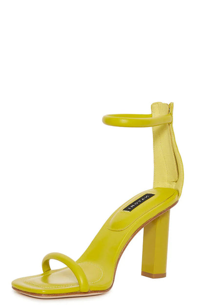 Natori Glow Nappa Leather Block Heel Sandal - Citron