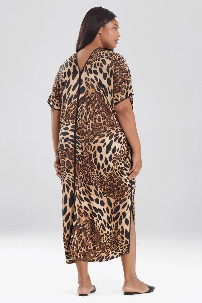 NATORI Luxe Leopard Caftan - Chestnut