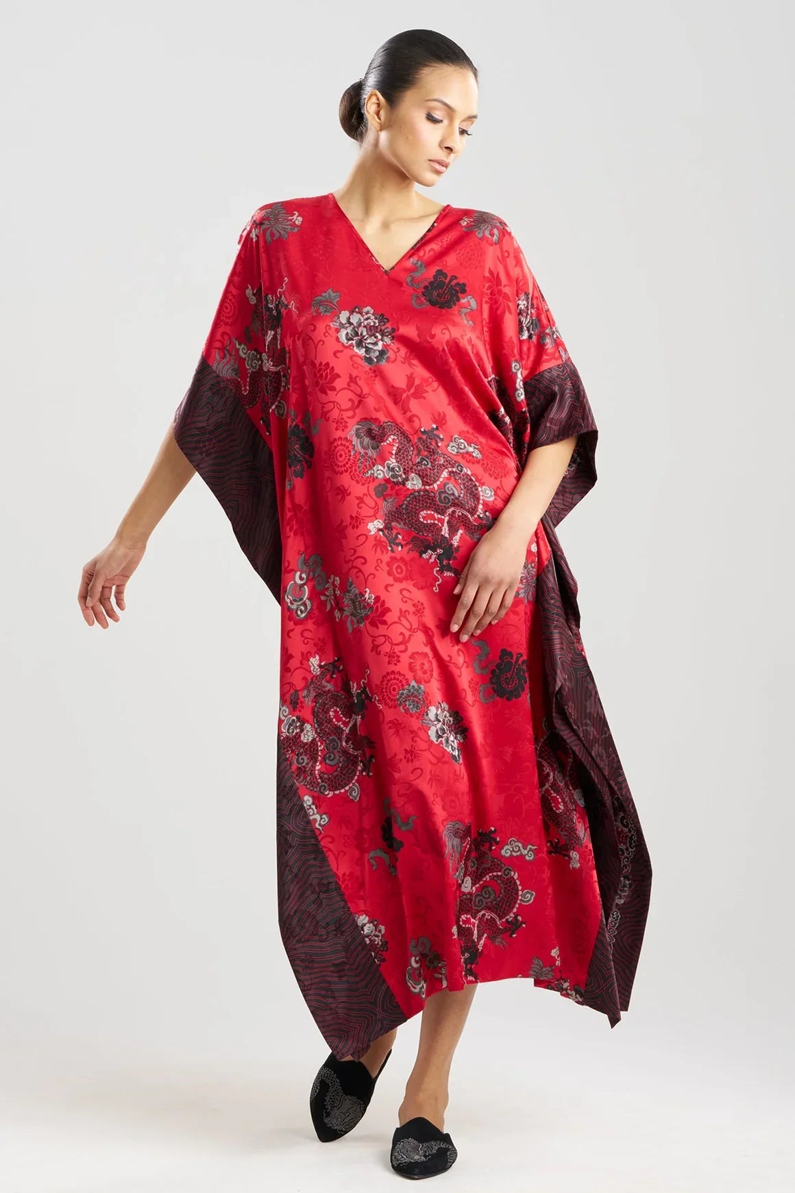 NATORI Imperial Dragon Jacquard Caftan